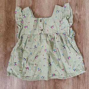 Floral Print Flutter Sleeve Blouse